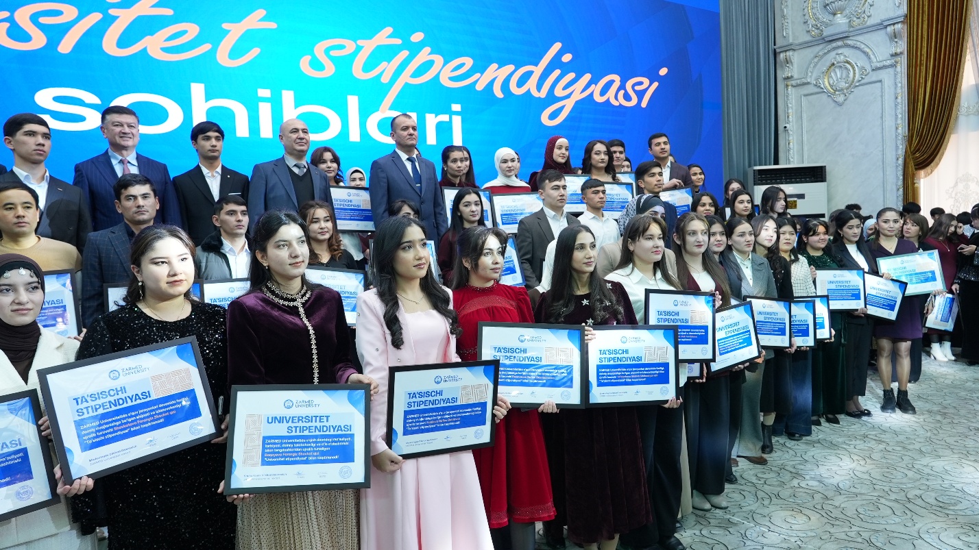 University stipend recipients large group photo